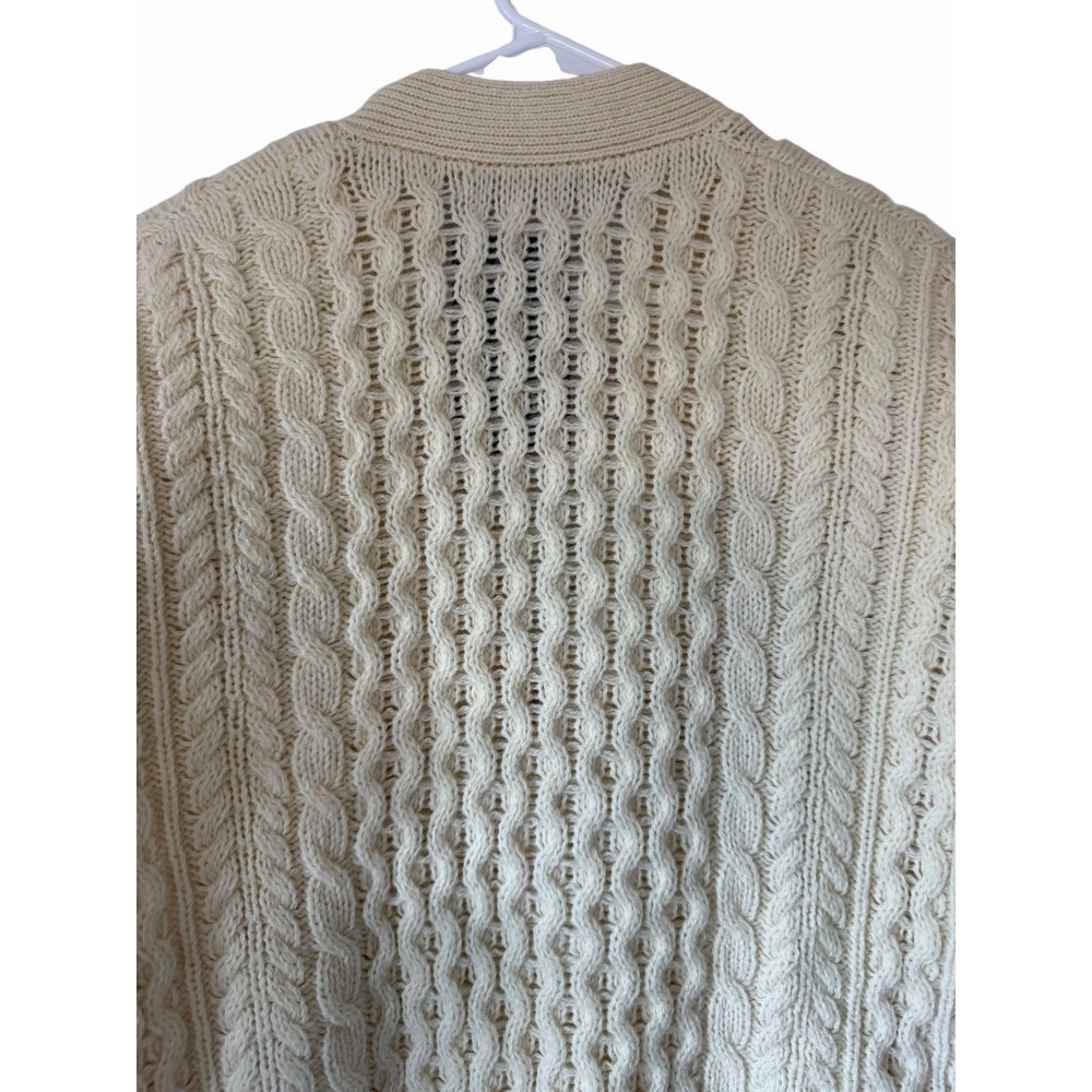 Brandy Melville Eva Heavy Wool Cable Knit Cardigan Ivory Women's Size O/S - Picture 4 of 13
